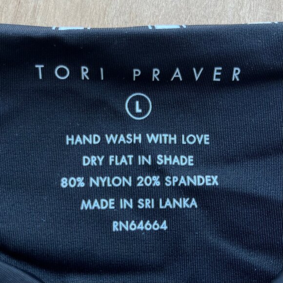 TORI PRAVER ISLA BOTTOM Women’s Black Striped Lined Bikini Bottoms sz L NWT - Picture 3 of 5
